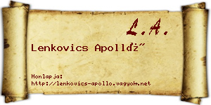Lenkovics Apolló névjegykártya